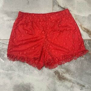 Almost Famous Red Lace Shorts